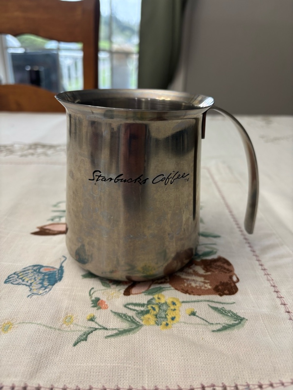 VTG Stainless Steel Barista Milk Pitcher Espresso Mug STARBUCKS Oversized 18-8